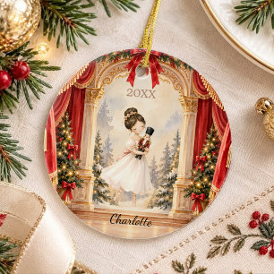 Nutcracker Ballerina Theatre Christmas Ceramic Tree Decoration