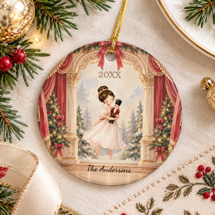 Nutcracker Ballerina Theatre Christmas Ceramic Tree Decoration