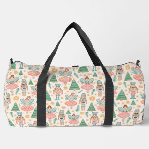 Nutcracker Ballet and Fairies on Cream Background Duffle Bag
