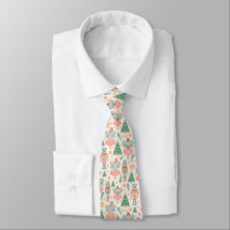 Nutcracker Ballet and Fairies on Cream Background Tie