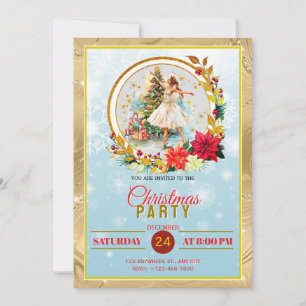 Nutcracker Ballet Ballerina - Christmas Party Holiday Card