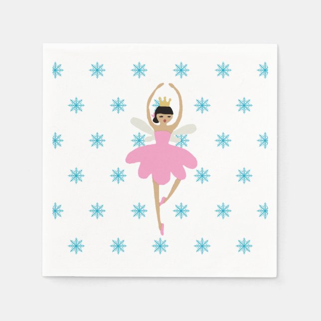 Nutcracker Ballet Ballerina Fairy Illustration  Napkin (Front)