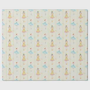 Nutcracker Ballet Ballerina Vintage Christmas Wrapping Paper