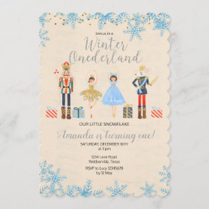 Nutcracker Ballet Birthday winter invitation