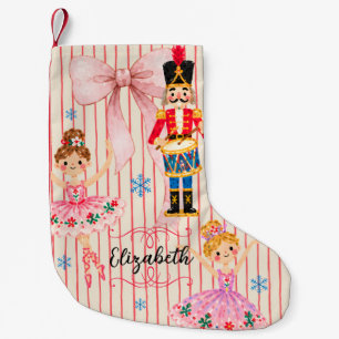 Nutcracker Ballet Children Cute Girl Custom Name Small Christmas Stocking