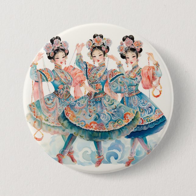 Nutcracker Ballet, Chinese Dancers 7.5 Cm Round Badge (Front)