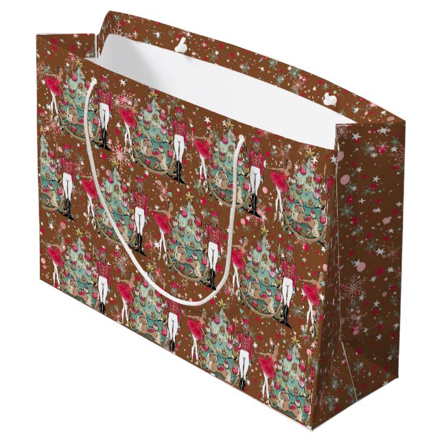 Nutcracker Ballet Christmas Bag (Back Angled)
