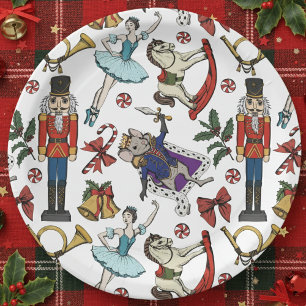 Nutcracker Ballet Christmas Kids Xmas Party Paper Plate