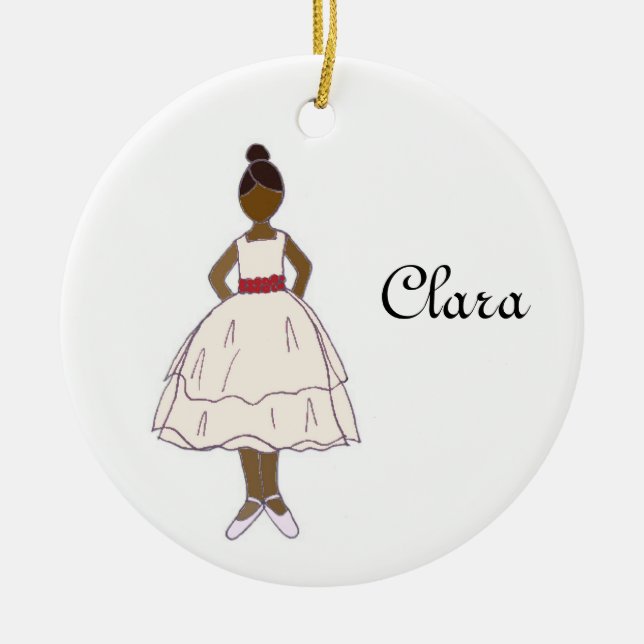 Nutcracker Ballet Clara Customisable Keepsake Ceramic Tree Decoration (Front)