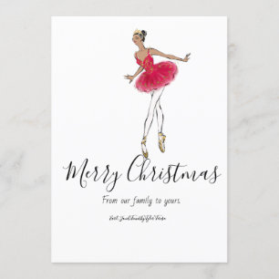 Nutcracker Ballet Dancer Holiday Card