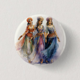 Nutcracker Ballet, Elegant Arab Dancers 3 Cm Round Badge