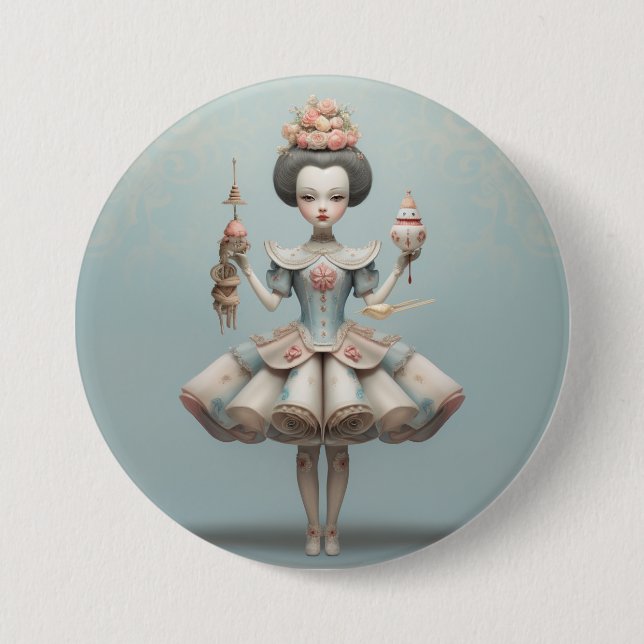 Nutcracker Ballet Fashion-Chinese Dancers 7.5 Cm Round Badge (Front)