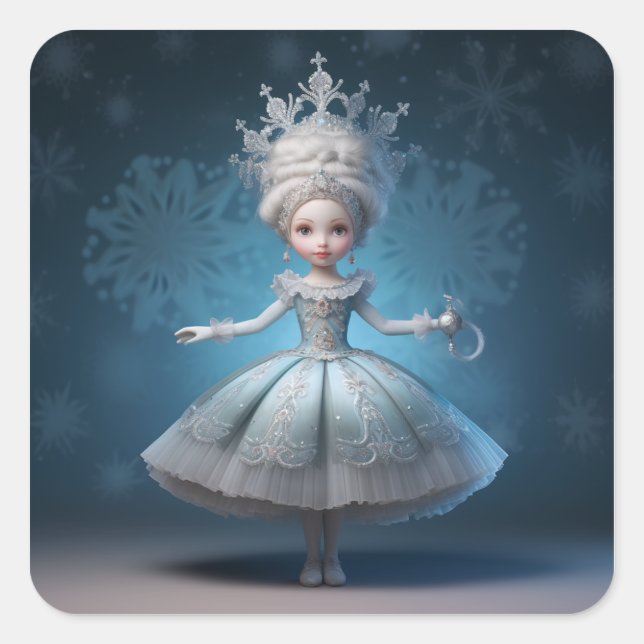 Nutcracker Ballet Fashion-Snow Queen Square Sticker (Front)