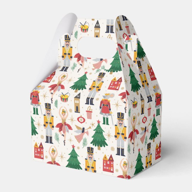 Nutcracker Ballet Holiday Pattern Favour Box (Front Side)
