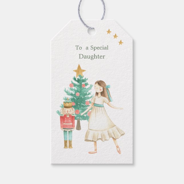 Nutcracker Ballet Images Christmas Gift Tags (Front)