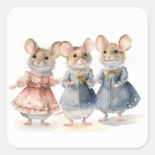 Nutcracker Ballet Mice  Square Sticker