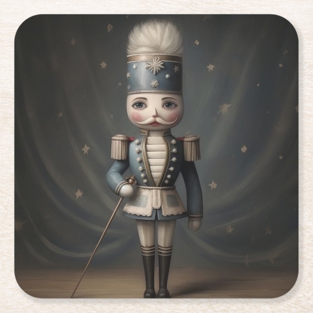 Nutcracker Ballet Nutcracker Square Paper Coaster (Front)