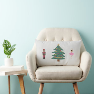 Nutcracker Ballet Painting Christmas Lumbar Pillow