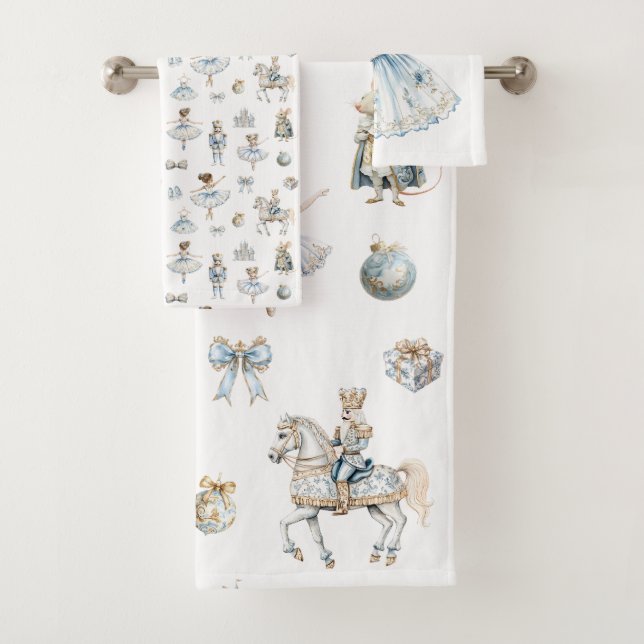 Nutcracker Ballet Pattern Bath Towel Set (Insitu)