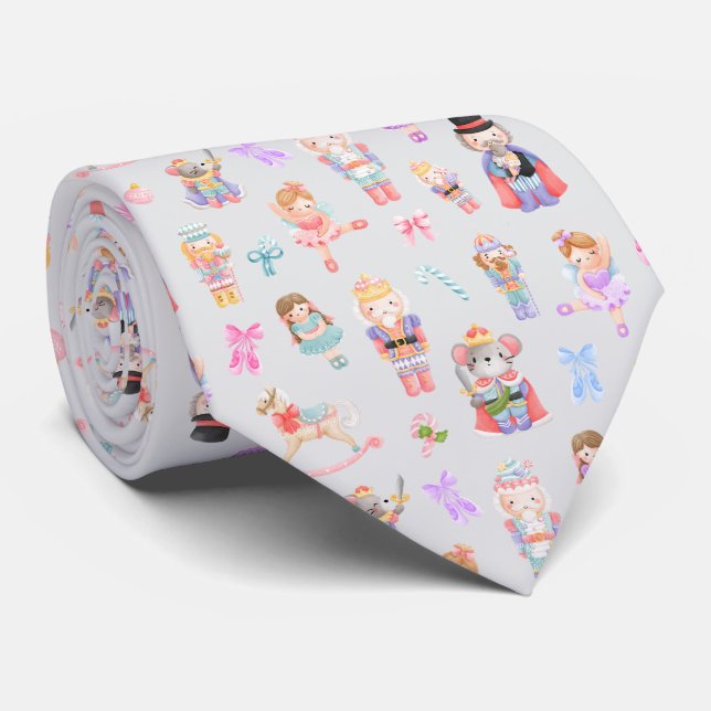 Nutcracker Ballet Pattern Tie (Rolled)