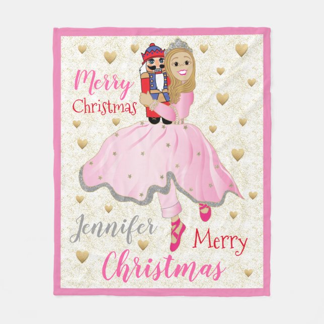 Nutcracker Ballet Personalise Fleece Blanket/Mediu (Front)