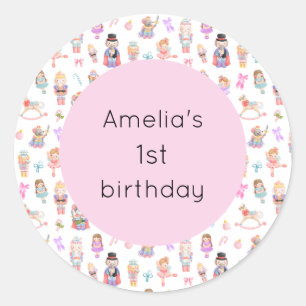 Nutcracker Birthday Classic Round Sticker