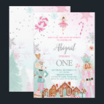 Nutcracker Birthday Girl Land of Sweets Fairy Pink Invitation<br><div class="desc">Winter Birthday themed Nutcracker Land of Sweets invitation for your perfect celebration.</div>