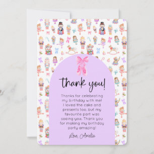 Nutcracker Birthday Photo Thank You Invitation