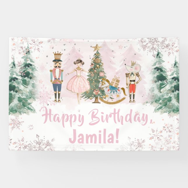 Nutcracker Birthday Sugar Plum Party Banner (Horizontal)