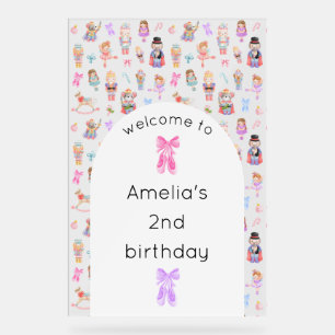 Nutcracker Birthday Welcome Acrylic Sign