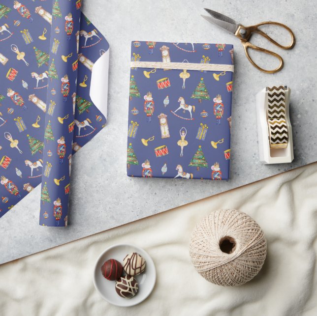 Nutcracker blue christmas wrapping paper (Crafts)
