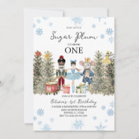 Nutcracker Blue Winter Trees Snowflakes Birthday