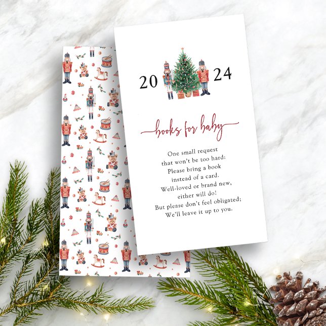 Nutcracker Books For Baby Enclosure Card (Books for Baby - Nutcracker Baby Shower Invitation by Painted Paperie)