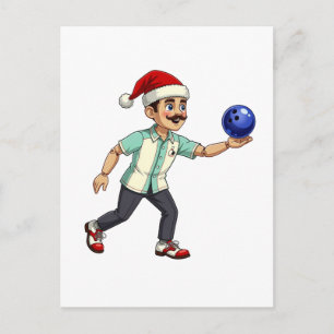 Nutcracker Bowling Christmas Sports Holiday Xmas Postcard