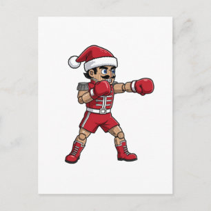 Nutcracker Boxer Champion Holiday Combat Sports Postcard