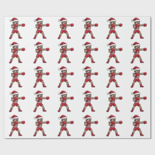 Nutcracker Boxer Champion Holiday Combat Sports Wrapping Paper