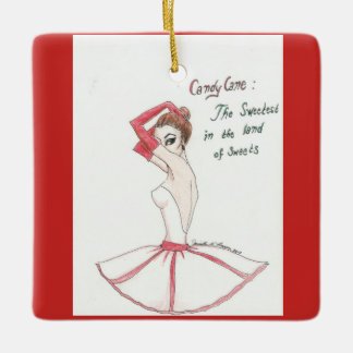Nutcracker Candy Cane ornament. Ceramic Tree Decoration