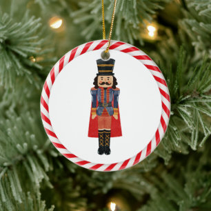 Nutcracker Candy Cane Red Theme Christmas Tree  Ceramic Tree Decoration