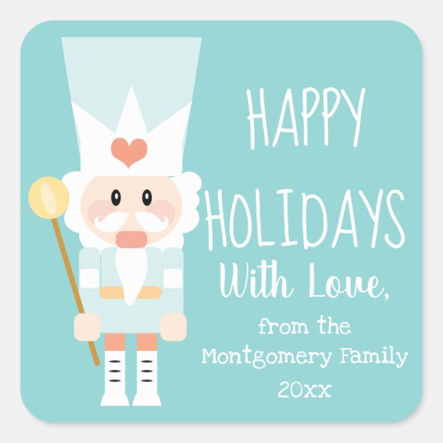 Nutcracker Chistmas Stickers Happy Holidays (Front)