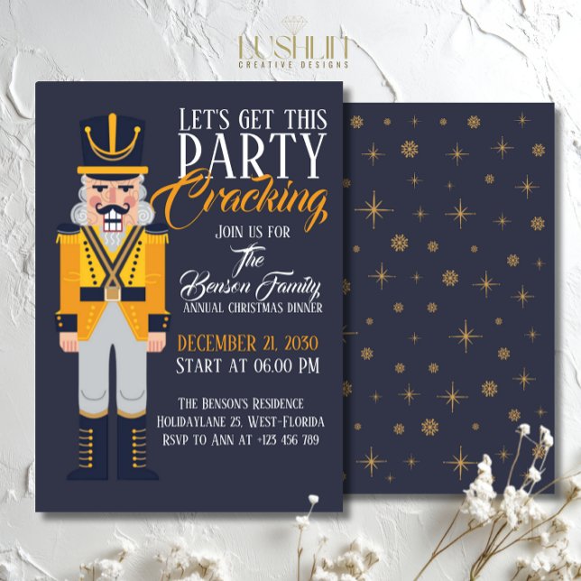 Nutcracker Christmas Annual Dinner Festive Holiday Invitation (Creator Uploaded)