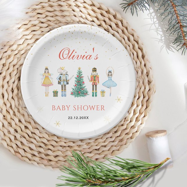 Nutcracker Christmas Baby Shower Paper Plate (Creator Uploaded)
