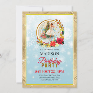 Nutcracker Christmas Ballerina Birthday Holiday Card