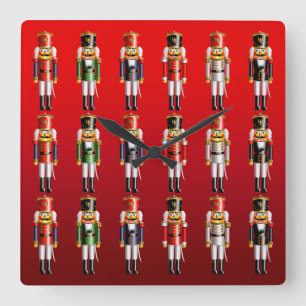 Nutcracker Christmas Ballet Square Wall Clock