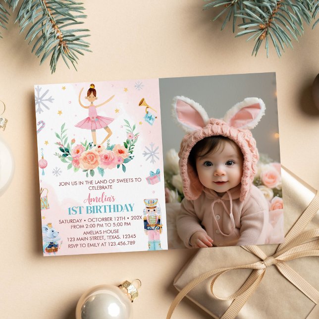 Nutcracker Christmas Birthday Photo Invitation (Creator Uploaded)