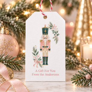 Nutcracker Christmas Botanical Pastel Personalised Gift Tags