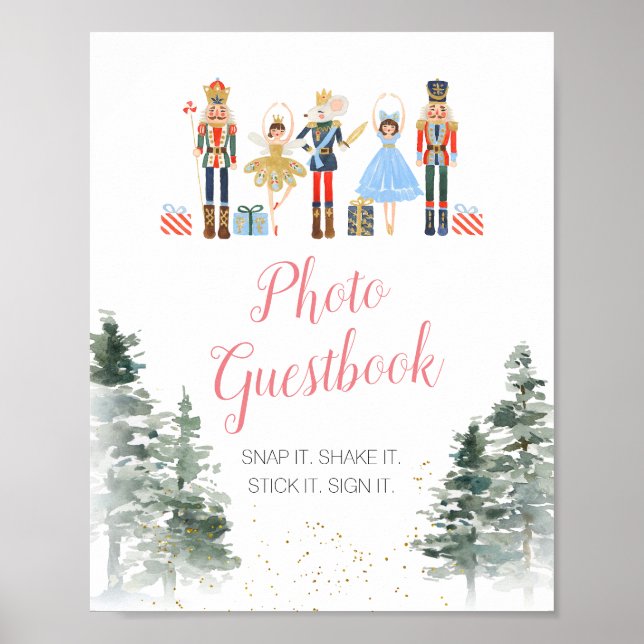 Nutcracker Christmas Bridal Shower Photo Guestbook (Front)