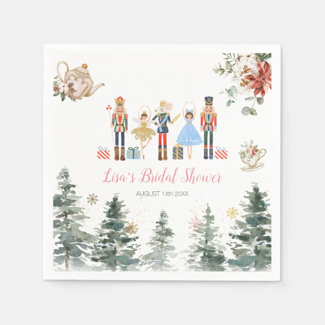 Nutcracker Christmas Bridal Shower Tea Paper Napkin (Front)