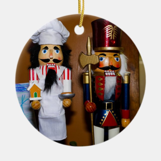 Nutcracker Christmas Ceramic Ornament (Front)
