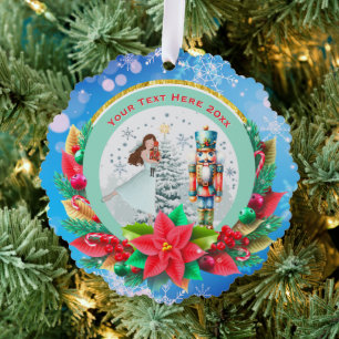 Nutcracker Christmas, Family Holiday Keepsake Gift Tree Decoration Card