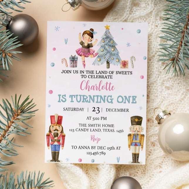 Nutcracker Christmas First Birthday Invitation (Creator Uploaded)